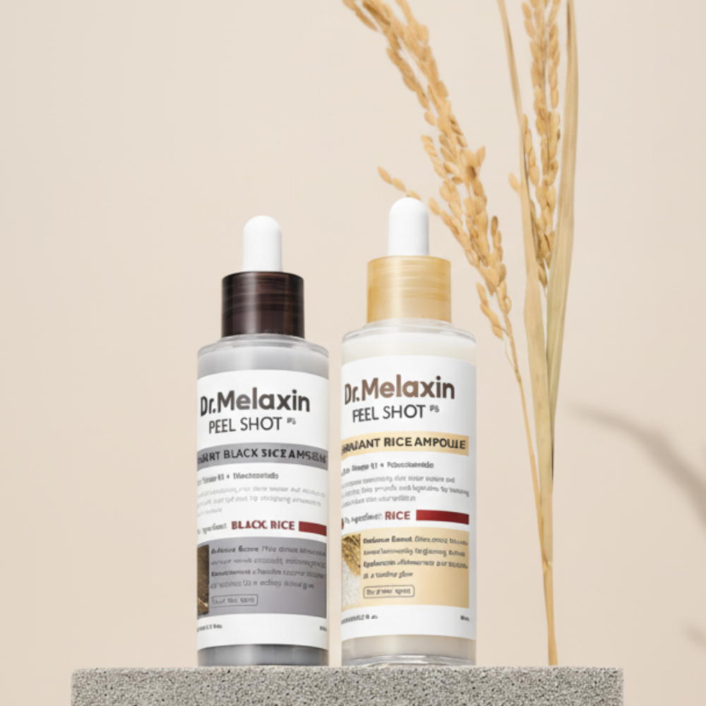 Combo Ampolla Exfoliante de Arroz Blanco y Negro Dr.Melaxin, Peel Shot