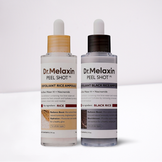 Combo Ampolla Exfoliante de Arroz Blanco y Negro Dr.Melaxin, Peel Shot