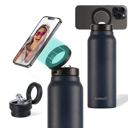 Termo Magnético con Soporte para Teléfono – Compatible con iPhone y Android, Incluye Anillo Metálico