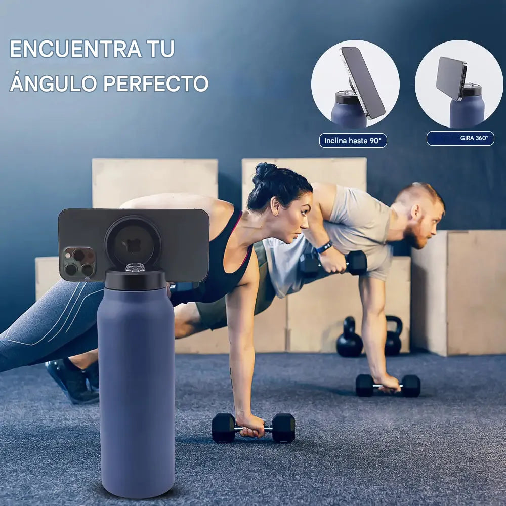 Termo Magnético con Soporte para Teléfono – Compatible con iPhone y Android, Incluye Anillo Metálico